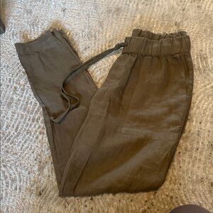 Enza Costa 100% linen easy pull on joggers waistband size 2/ medium